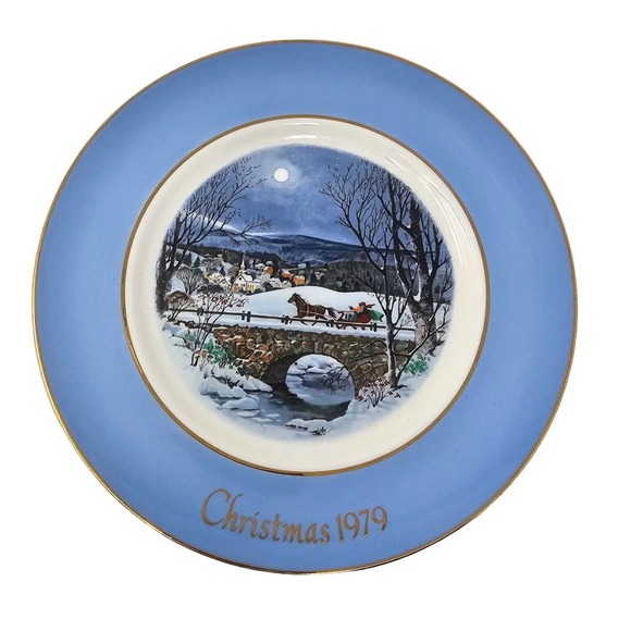 Vtg Avon Christmas Plate 1979 Dashing Through The Snow Enoch Wedgwood 7th Ed. - Picture 1 of 6
